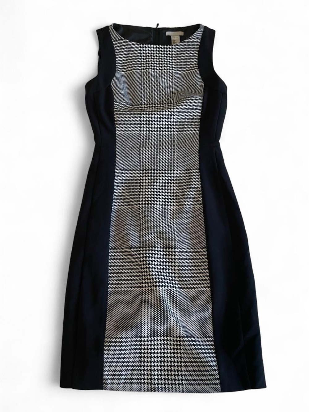 H&M Black & White Houndstooth Panel Dress